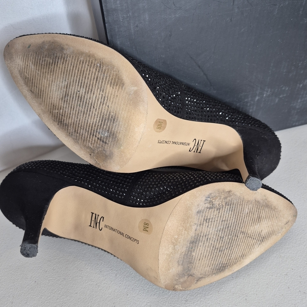 INC International Concepts Zitah3 Black Rhinestone Pumps - Size 8 - Picture 11 of 13